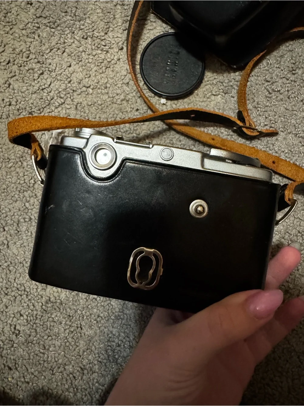 Yashica Black Vintage Minister Film Camera with Brown Strap